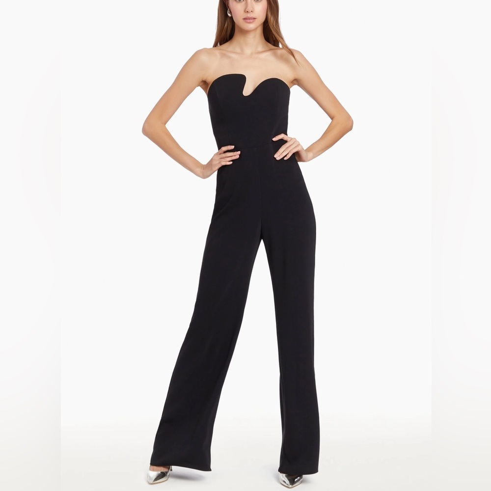 Amanda Uprichard Black Strapless puzzle jumpsuit